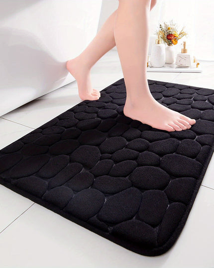 1pc Soft and comfortable memory foam Bath Rug with cobblestone embossment - Rapid water absorbant