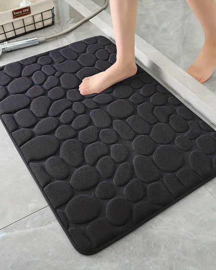 1pc Soft and comfortable memory foam Bath Rug with cobblestone embossment - Rapid water absorbant