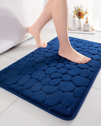 1pc Soft and comfortable memory foam Bath Rug with cobblestone embossment - Rapid water absorbant