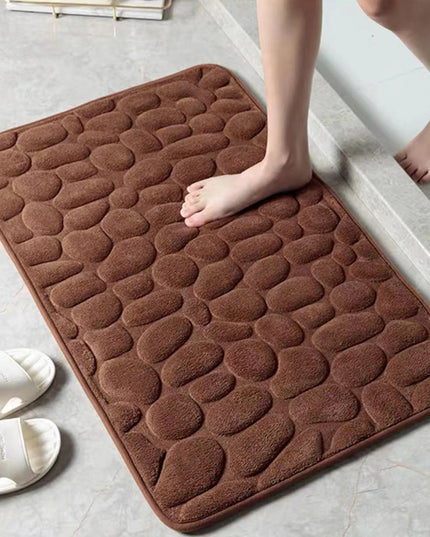 1pc Soft and comfortable memory foam Bath Rug with cobblestone embossment - Rapid water absorbant