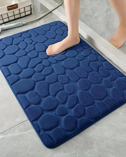 1pc Soft and comfortable memory foam Bath Rug with cobblestone embossment - Rapid water absorbant