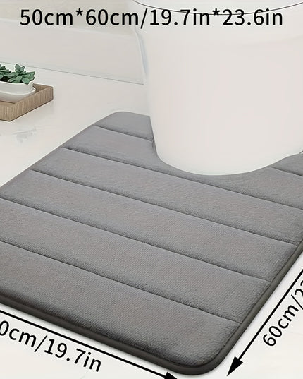 1pc comfortable U-shaped memory foam toilet rug