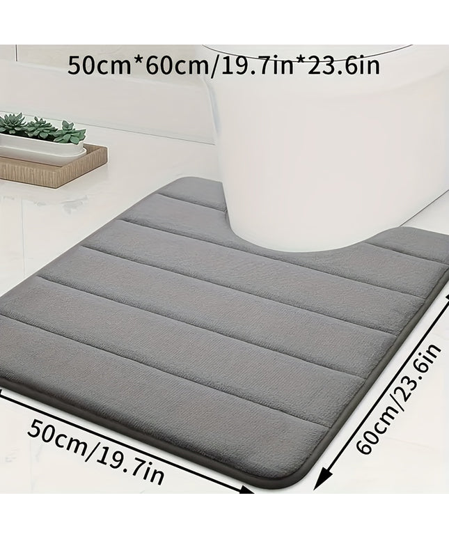 1pc comfortable U-shaped memory foam toilet rug