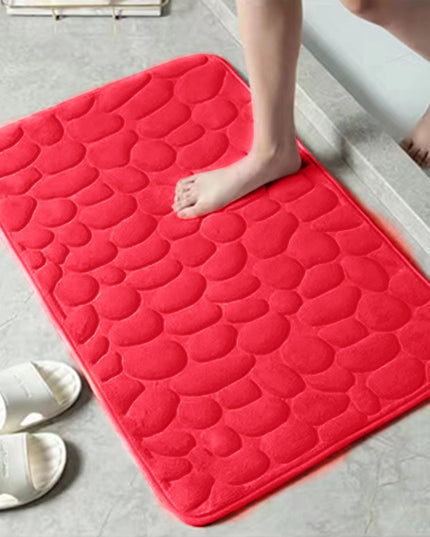 1pc Soft and comfortable memory foam Bath Rug with cobblestone embossment - Rapid water absorbant