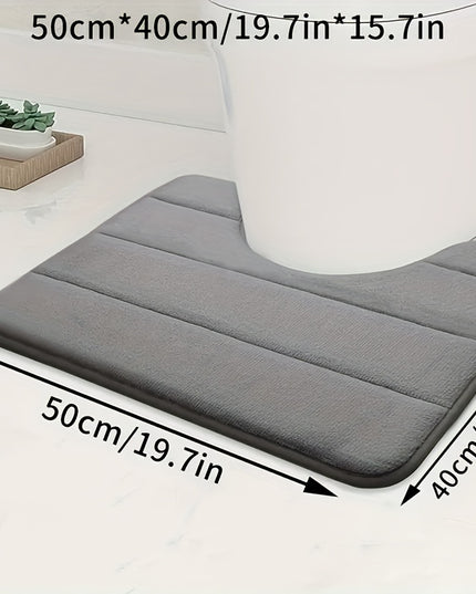 1pc comfortable U-shaped memory foam toilet rug