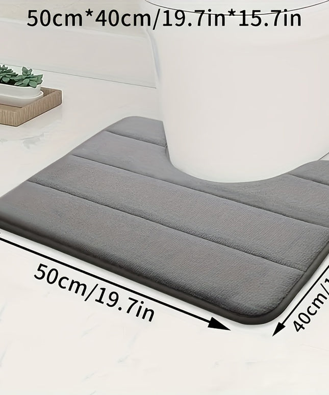 1pc comfortable U-shaped memory foam toilet rug