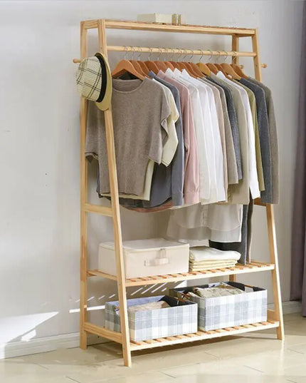 Bamboo garment Coat/ clothes hanging heavy duty rack