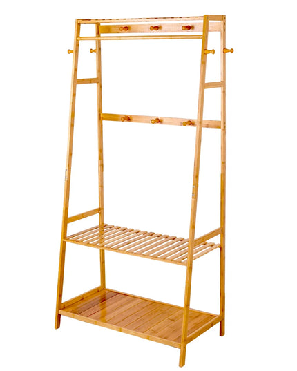 Bamboo garment Coat/ clothes hanging heavy duty rack