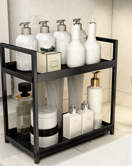 2 tier multifunctional counter storage rack