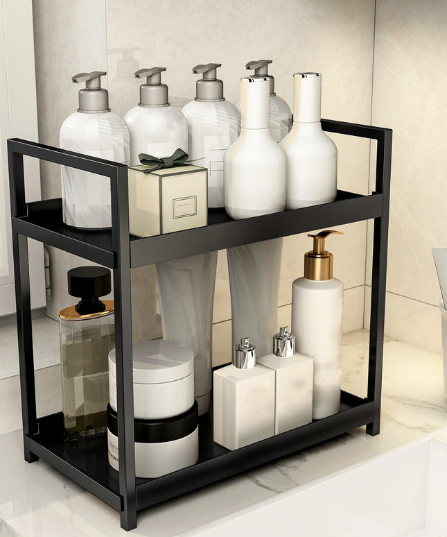 2 tier multifunctional counter storage rack