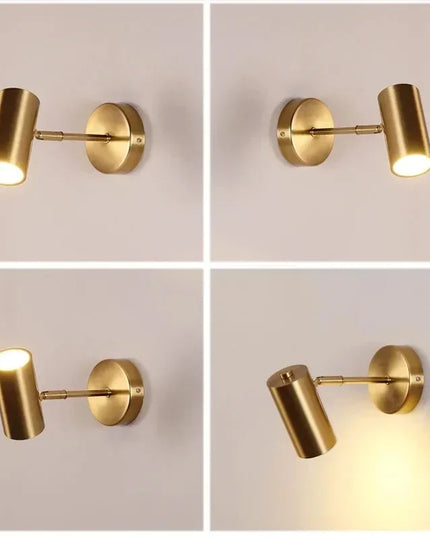 Gold LED wall modern lamp with adjustable light