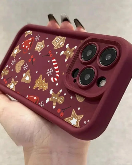 Christmas Theme Pattern Phone Case for iPhone 17,16,15,14 & 13
