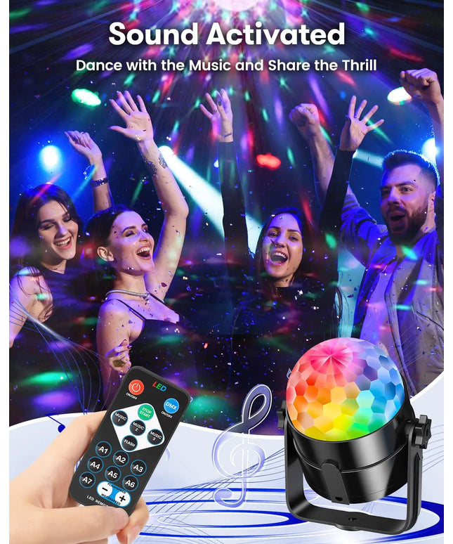 Disco ball light with sound for music
