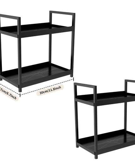 2 tier multifunctional counter storage rack