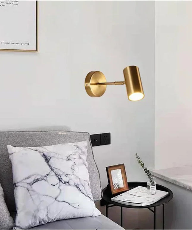 Gold LED wall modern lamp with adjustable light