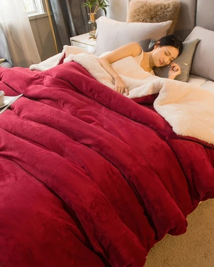 Luxury wool throw blanket