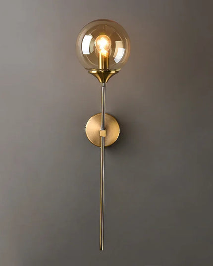 Extremely modern golden round glass wall lamp