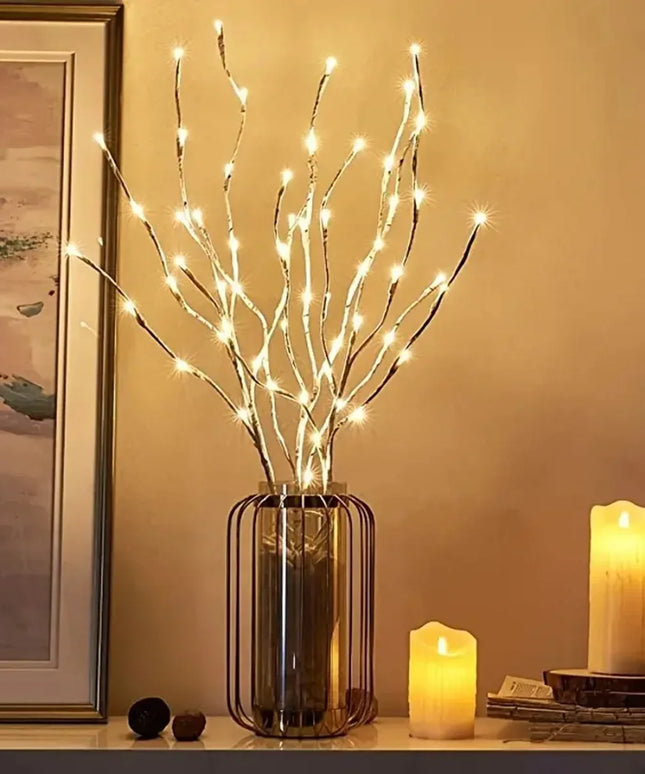 1 PC White festive birch branch LED light