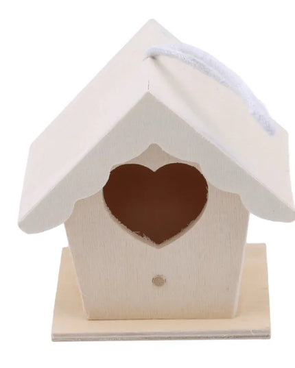 Wooden mini bird cage, outdoor hanging birdhouse box 7.5/9.5cm