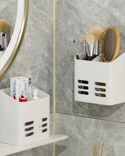 Bathroom wall shelf storage organizer