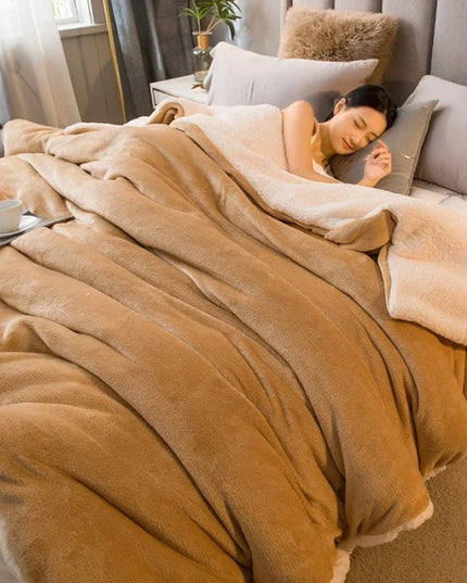 Luxury wool throw blanket