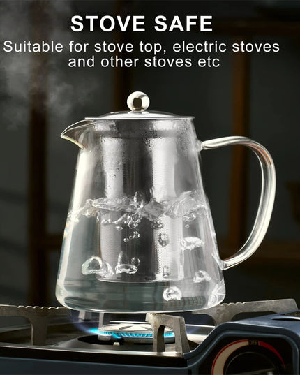 Glass Teapot 1pc stainless steel