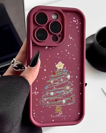 Christmas tree printed soft TPU case for all iPhone