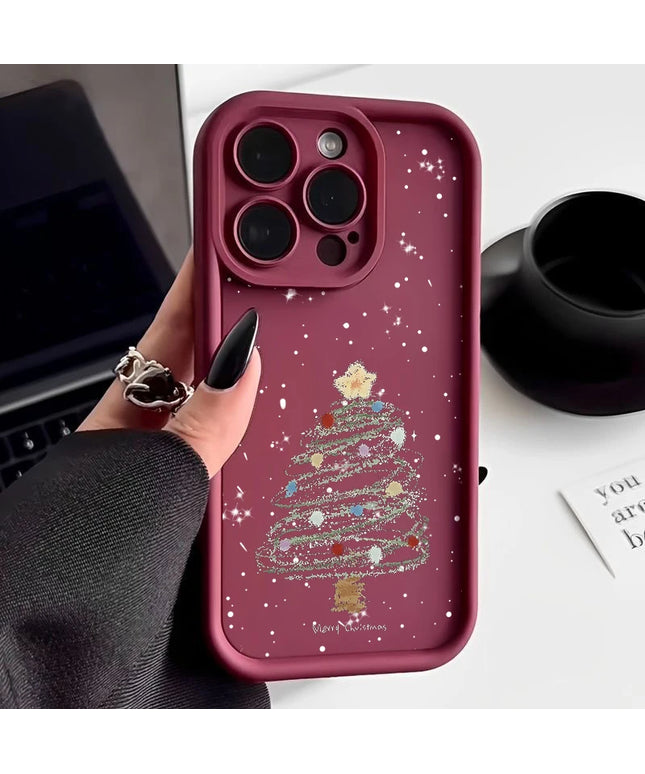 Christmas tree printed soft TPU case for all iPhone