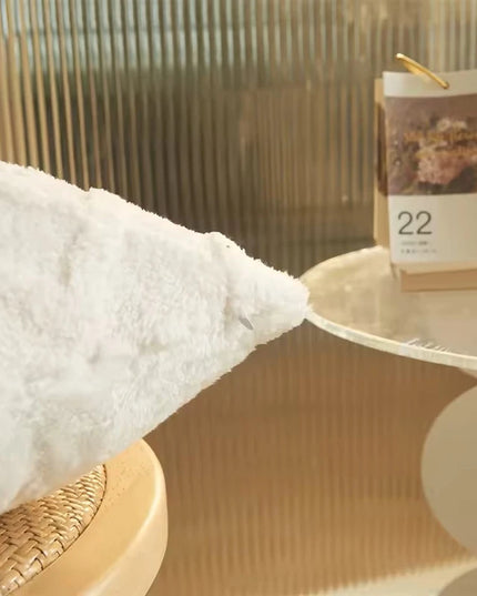 Plush Cushion Cover Geometric Sofa Pillow Cover for Living Room