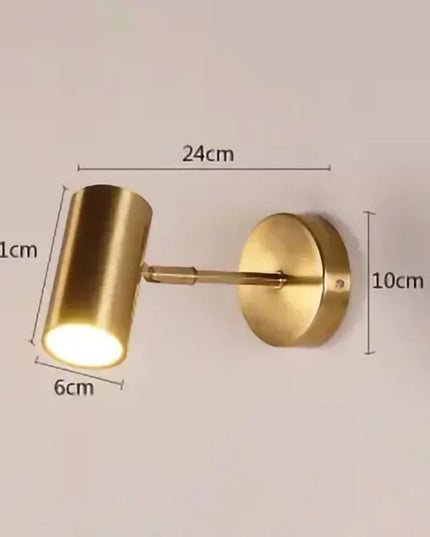 Gold LED wall modern lamp with adjustable light