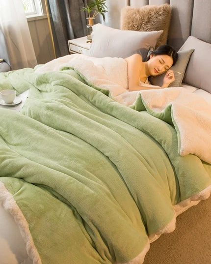 Luxury wool throw blanket