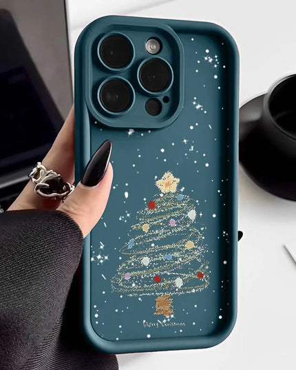 Christmas tree printed soft TPU case for all iPhone