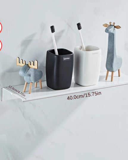 Space aluminium black shelf organiser