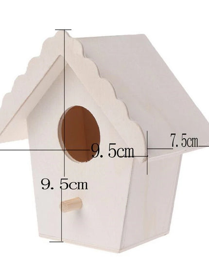 Wooden mini bird cage, outdoor hanging birdhouse box 7.5/9.5cm