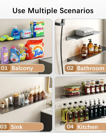 Space aluminium black shelf organiser