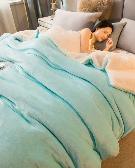 Luxury wool throw blanket