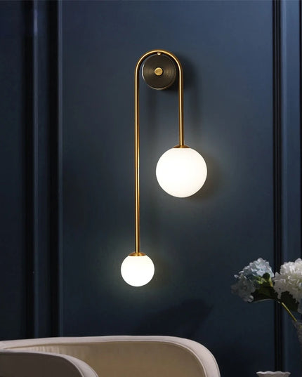 Modern Wall gold Lamp, glass ball  lampshade (LED)