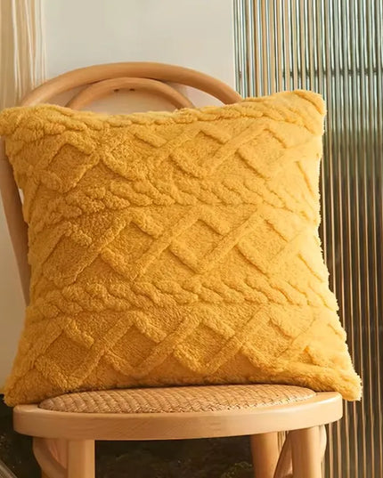Plush Cushion Cover Geometric Sofa Pillow Cover for Living Room