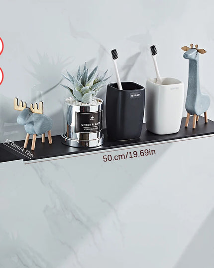 Space aluminium black shelf organiser