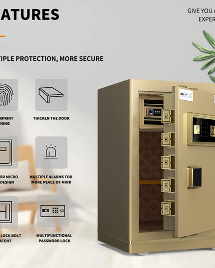 Household large safe box with fingerprint locking system