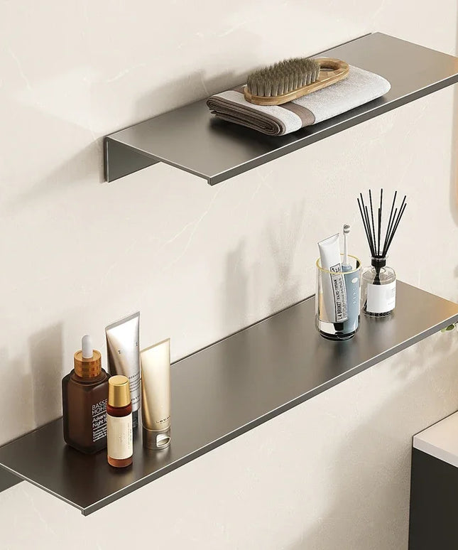 Space aluminium black shelf organiser