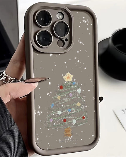 Christmas tree printed soft TPU case for all iPhone