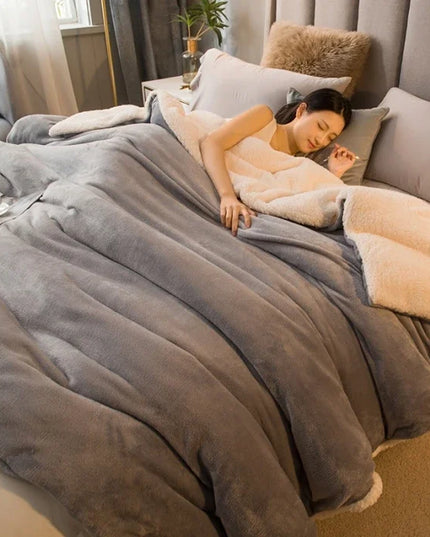 Luxury wool throw blanket