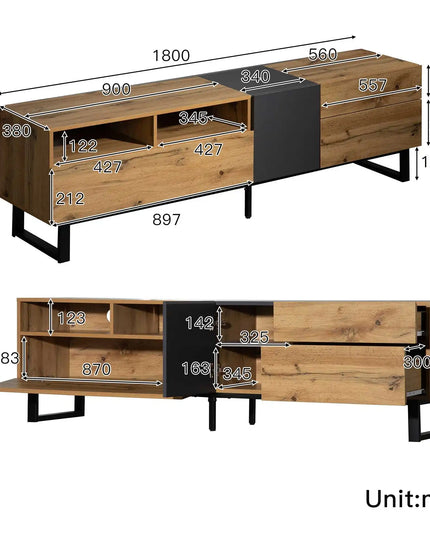 Big Modern TV stand for with double storage space