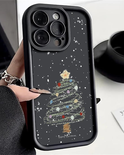 Christmas tree printed soft TPU case for all iPhone