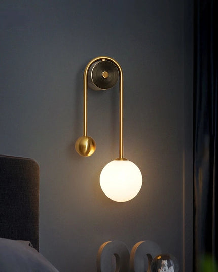 Modern Wall gold Lamp, glass ball  lampshade (LED)