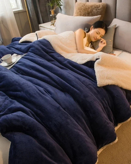 Luxury wool throw blanket