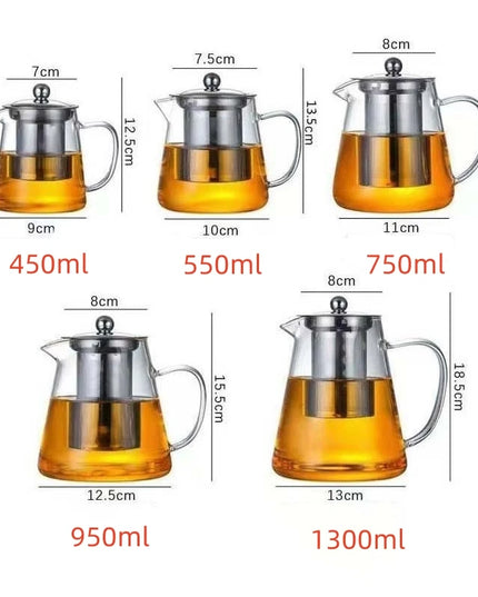 Glass Teapot 1pc stainless steel