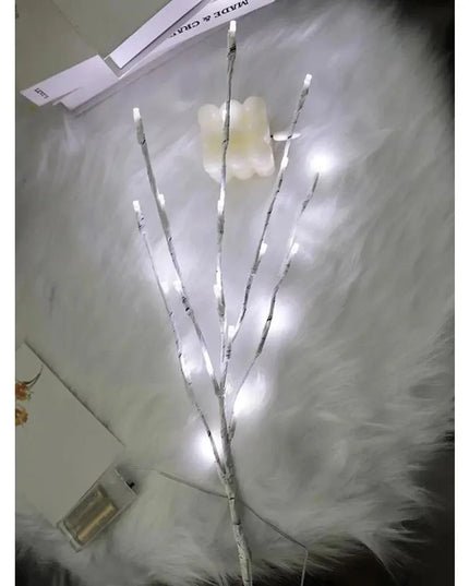 1 PC White festive birch branch LED light