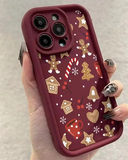 Christmas Theme Pattern Phone Case for iPhone 17,16,15,14 & 13